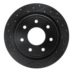Ford F-150 Brake Rotor (1) - Rear Left - R1 Concepts - Drilled & Slotted - Black - `12-`14